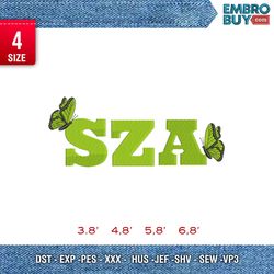 sza butterfly /artist design / embroidery pattern / design pes dst vp3  format