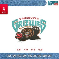 grizlies /logo design / embroidery pattern / design pes dst vp3  format