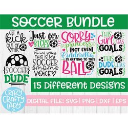 soccer svg bundle, girl sports cut file, funny boy quote, cute kid saying, women's design, mom shirt clip art, dxf eps p