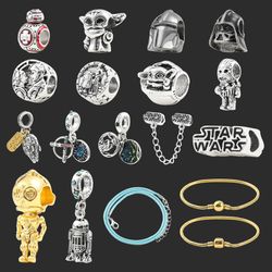 Star Wars Charms for Jewelry Making Disney DIY Beads Pendant Bracelets Cute Baby Yoda Charms Accessories