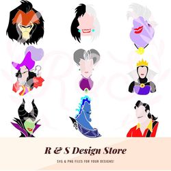 faceless, villains, ladies, men, ladies of evil, mistresses of evil, queen, fairy, sea witch, pirate, god of death, brut