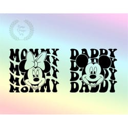 mommy daddy svg, mommy mini mouse svg, mickeyy daddy svg, retro mommy mini svg, vinyl cut file, silhouette, printable de