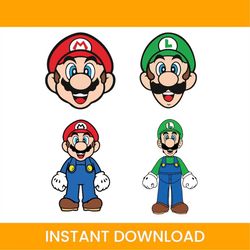 luigi and mario svg, uper mario svg, mario svg bundle, mario bros svg, super mario ornament svg,luigi svg,super mario br