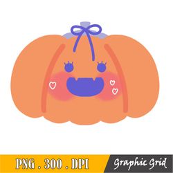 Cute Pumpkin Png Cut Files For Cricut, Kawaii Fall Pumpkin Png Sublimation Designs, Halloween Pumpkin Png, Pumpkin Clip