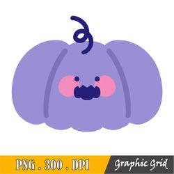 Halloween Pumpkin Png File Cute, Kawaii Fall Pumpkin Png Sublimation Designs, Halloween Pumpkin Png