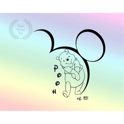 winnie the pooh svg clipart, princess png clipart, vinyl cut file, silhouette, printable design file