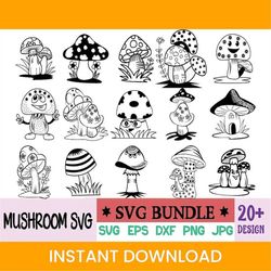 mushroom svg, mushroom svg bundle, mushroom clipart, fungus svg, magic mushroom svg, floral mushroom svg, fungi svg cut