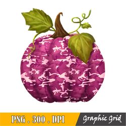 Camo Pumpkin Png Pink Fall Clipart Design Digital Download