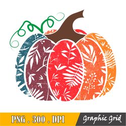 Retro Pumpkin Png Colorful Fall Png, Thanksgiving Png, Sublimation Designs Downloads, Png Files For Sublimation