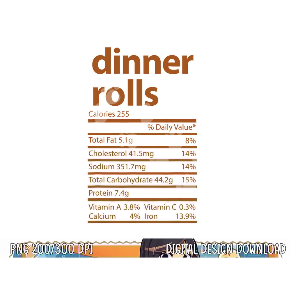 Funny Dinner Rolls Family Thanksgiving Nutrition Facts Food png, sublimation copy.jpg