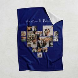 Personalized Photo Blanket For Couples,Valentines Day Gift,Custom Love Blanket,Anniversary Gift,Minky Fleece Sherpa Blan