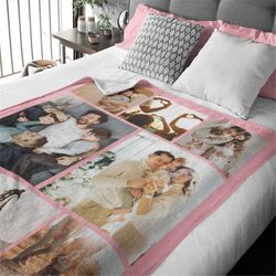 personalized photo blanket,mother's day gift,minky sherpa fleece blanket,anniversary gift,photo blanket,custom family gi