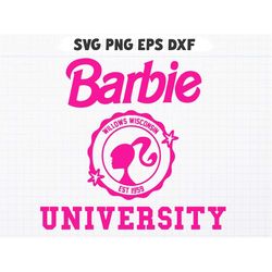 barbie university willows wisconsin est 1959 svg cutting file: ideal for innovative diy projects on cricut, glowforge, s