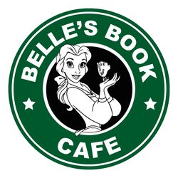 Belle Book Cafe, Starbucks Style, Svg, Princess, belle Png Png Digital Download, Bella vector