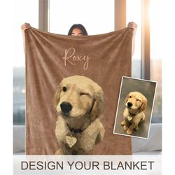Personalized Pet Photo Blanket, Super Soft Blanket with Photos Collage, Family & Friends Custom Gifts, Special Memory Pe