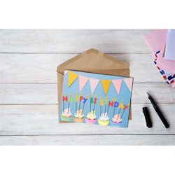 happy birthday digital printable card | digital download card | digital birthday card | printable birthday cards