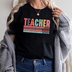 retro teacher shirt, vintage back to school shirt, first day of school shirt, believer, innovator, motivator shirt