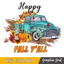 happy fall y'all truck sublimation, happy fall y'all truck design, truck with pumpkins, fall sublimation, halloween subl