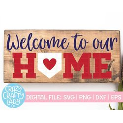 welcome to our home svg, baseball cut file, home saying, sports quote, living room design, porch sign, dxf eps png, silh