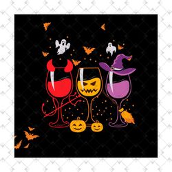 wine glasses halloween svg, girl halloween svg, pumpkin svg, halloween, wine svg dxf png eps