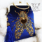 designer embroidery handbag royal blue velvet with cicada.jpg