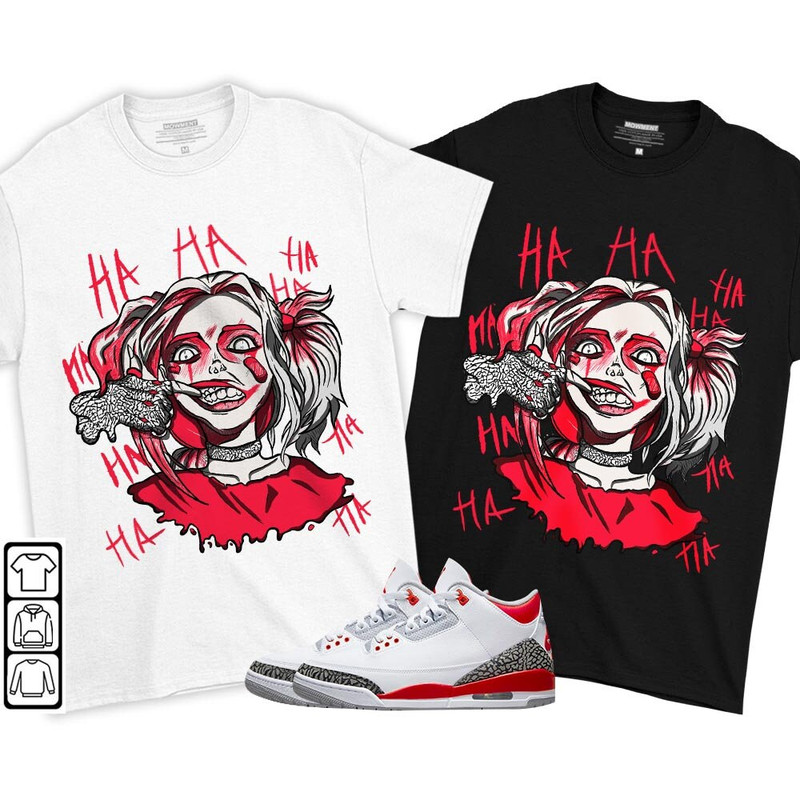 Harley Quinn Unisex Sneaker Shirt Match Fire Red 3s Tee, Jordan 3 Retro Fire Red T-Shirt, Hoodie, Sweatshirt - 1.jpg