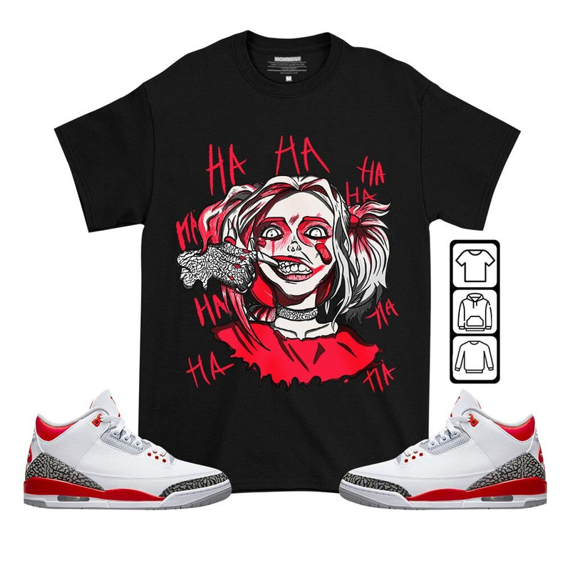Harley Quinn Unisex Sneaker Shirt Match Fire Red 3s Tee, Jordan 3 Retro Fire Red T-Shirt, Hoodie, Sweatshirt - 2.jpg