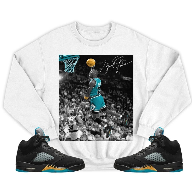 Number 23 Goat Unisex Sneaker Shirt Match 2023 Retro Aqua 5s Tee, Jordan 5 Aqua T-Shirt, Hoodie, Sweatshirt - 5.jpg