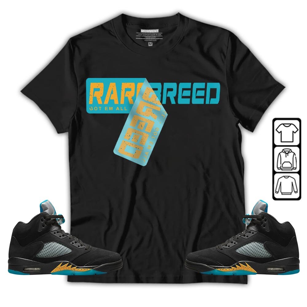 Rare Breed Sticker Unisex Sneaker Shirt Match 2023 Retro Aqua 5s Tee, Jordan 5 Aqua Hoodie, Sweatshirt, T-Shirt - 3.jpg