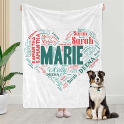 blanket personalized, custom blanket with name, personalized blankets with texts, family name blankets, christmas gifts,