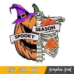 Spooky Season Halloween Png, Pumpkin Witch Png, Pumpkin Skeleton Png, Halloween Png, Sublimation Design Downloads