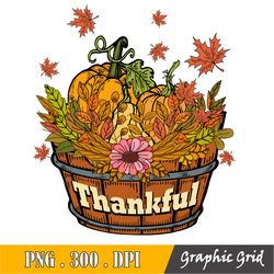 Thankful Pumpkin Bucket Png,Thankful Pattern Pumpkin Digital Design | Sublimation Design | Digital Download | Png File