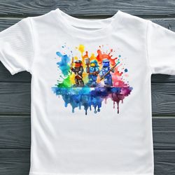 roblox-style watercolor t-shirt for gamers - cool and comfortable tee for kids and adults - unique gift for roblox fans