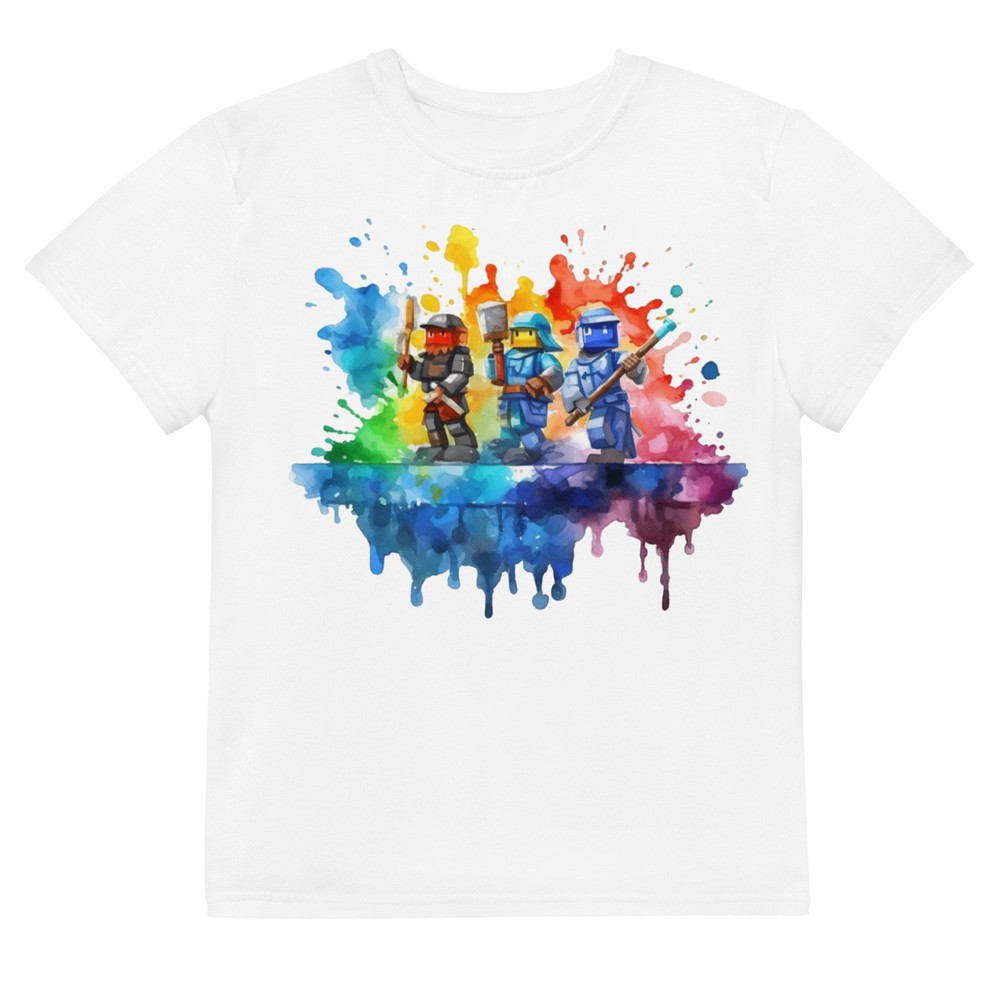 Roblox-Style Watercolor T-Shirt for Gamers - Cool and Comfortable Tee for Kids and Adults - Unique Gift for Roblox Fans Active - 2.jpg