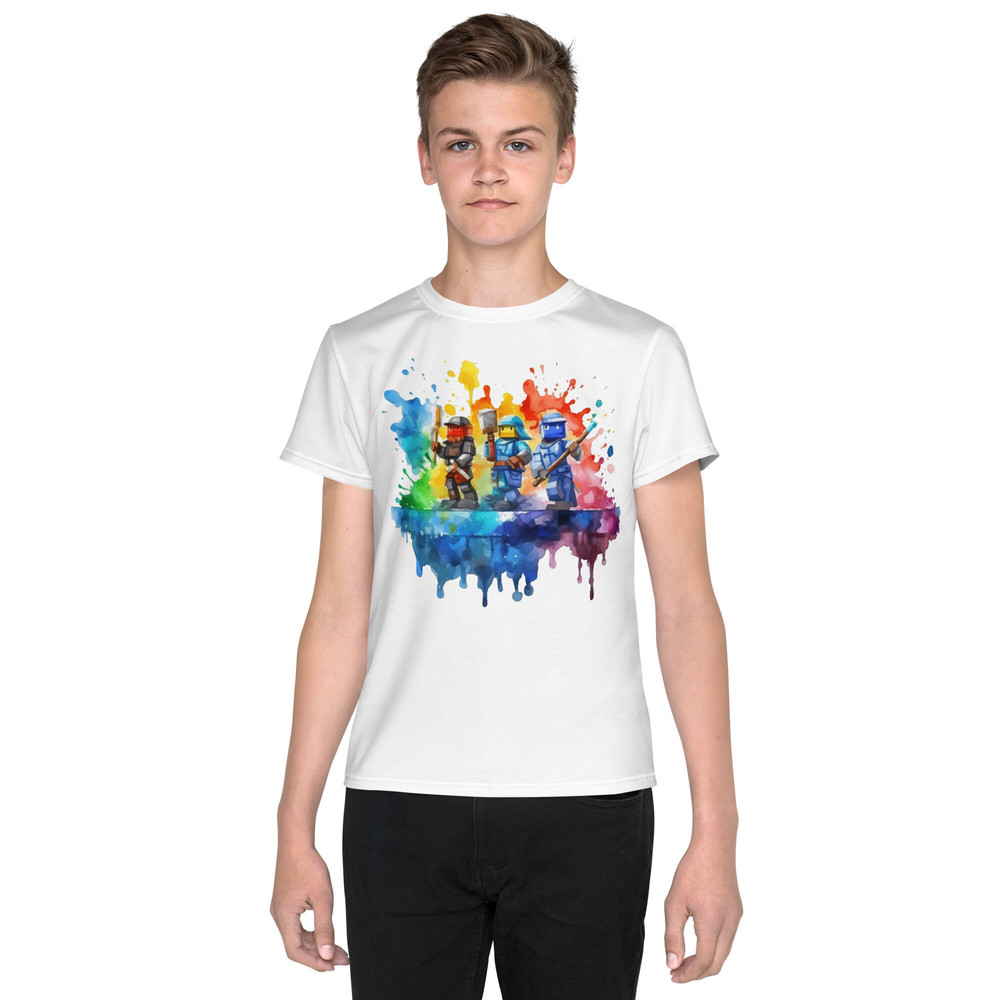 Roblox-Style Watercolor T-Shirt for Gamers - Cool and Comfortable Tee for Kids and Adults - Unique Gift for Roblox Fans Active - 3.jpg