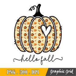Hello Fall Pumpkin Sublimation Png, Hello Fall Png, Fall, Pumpkin Season, Sublimation Design Downloads