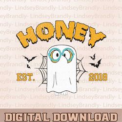 honey ghost bluey halloween png, bluey halloween est 2018 png, bluey trick or treat png