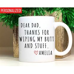 personalized fathers day gift from daughter custom dad mug from son from kids from wife baby girl fathers day gag gift d