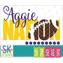 aggie nation knockout football svg dxf eps png jpg htv heat transfer vinyl cricut explore silhouette cameo sports sweet