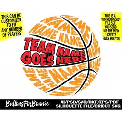 basketball svg, basketball team svg, team members svg, champion svg, back of shirt svg, coach gift, cut file, sublimatio