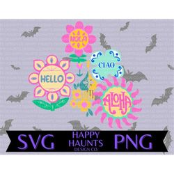 small world flowers svg, easy cut file for cricut, layered by colour