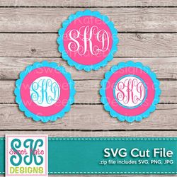 flower circle monogram svg jpg png scrapbook die cut heat transfer vinyl cut monogram svg cricut svg silhouette svg inst