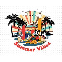 retro summer vibes svg, summer time svg, family trip svg, summer trip svg, family vacation svg, mouse and friends svg, v