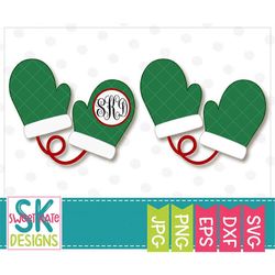 mittens svg, monogram svg, dxf, eps, png, jpg, cricut cut file, silhouette svg, die cut, scrapbook, christmas svg, sweet