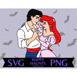 ariel and eric svg, easy cut file for cricut, layered by colour