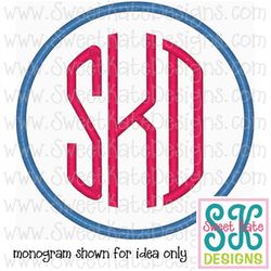 Simple Round Frame 3' 4' 5' Applique Machine Embroidery File 3 sizes Instant Download with SVG cut file