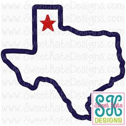Texas Applique Machine Embroidery File 3 sizes Instant Download with SVG cut file