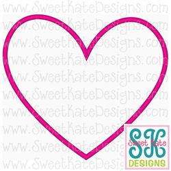 Heart Applique Machine Embroidery File 3 sizes Satin & Raggy finish included - Instant Download with SVG cut file