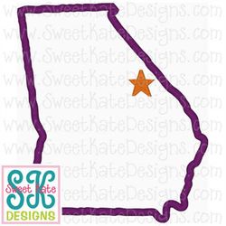 Georgia Applique Machine Embroidery File 3 sizes Instant Download with SVG cut file