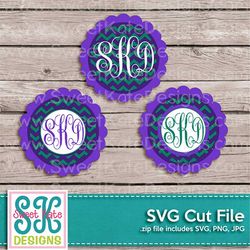 flower circle monogram chevron svg jpg png scrapbook die cut heat transfer vinyl cut cricut svg silhouette svg monogram